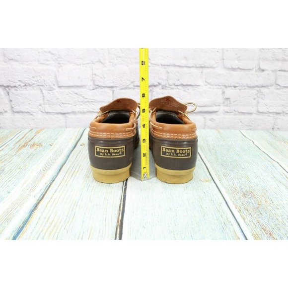 LL Bean  Brown Leather Slip On Low Gumshoe Ankle Duck Boots Size 14 N - Picture 6 of 9
